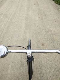 High angle view of bicycle on street