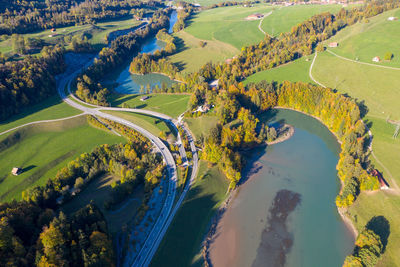 High angle view of road