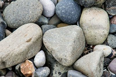 Full frame shot of pebbles at beach