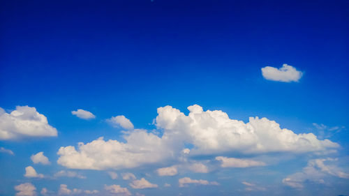 Low angle view of clouds in blue sky