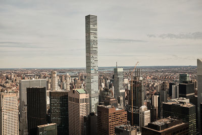 Aerial view of modern buildings against sky