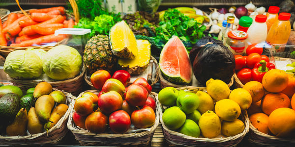Fruits for sale at market stall