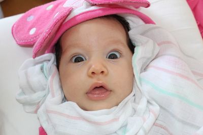 Close-up portrait of cute baby