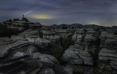 Rock formations at sunset