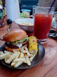 Food served on table