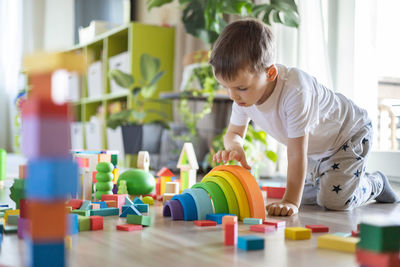 Boy playing with toys