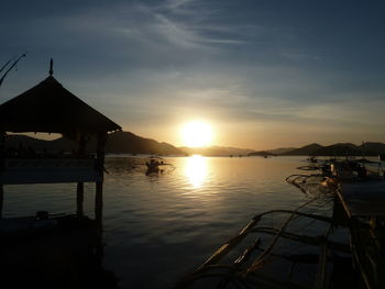 Scenic view of sea at sunset