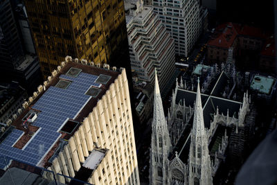 Low angle view of buildings in city