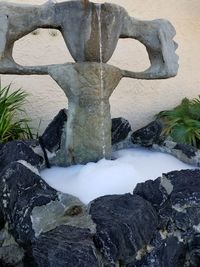 Scenic view of waterfall during winter