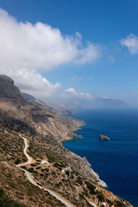 High angle view of sea against sky