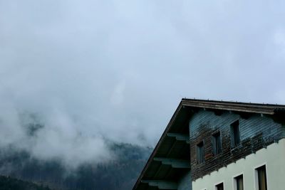 Low angle view of house against sky