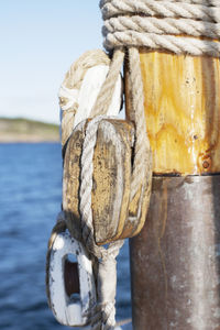 Close-up of rope pulley