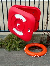 Close-up of red stop sign