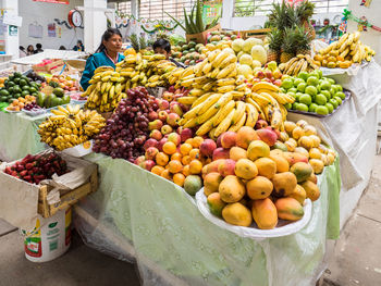 Fruits for sale at market stall