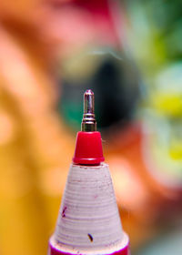 Close-up of ice cream on bottle