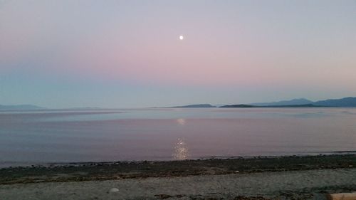 Scenic view of calm sea at sunset