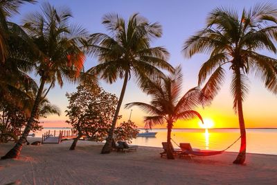 Scenic view of beach during sunset