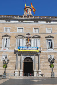 Ajuntament de barcelona, exterior facade of the municipal building, spain.