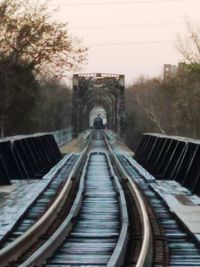 Railroad tracks against sky