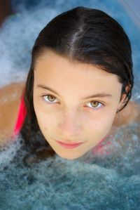 Close-up portrait of a smiling girl