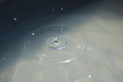 High angle view of water drop