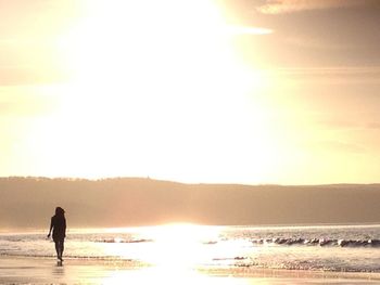 Scenic view of sunset over sea