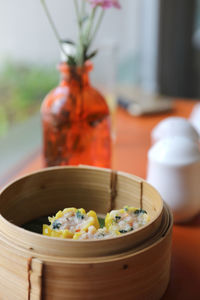 Close-up of vegetables in bowl on table