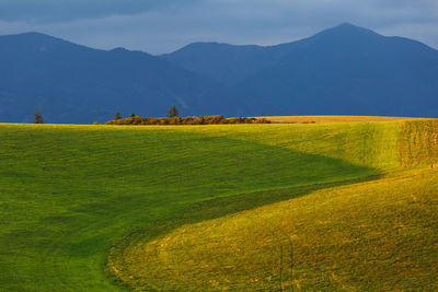 Rural landscape of turiec region in northern slovakia.