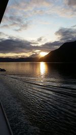 Scenic view of sunset over sea