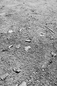 High angle view of sand on field