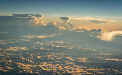 Sunset cloudscape over the balkans, shot from an airliner
