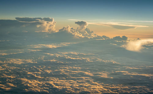 Aerial view of cloudscape during sunset