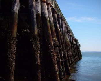 View of built structure in water