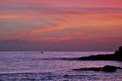 Scenic view of sea at sunset