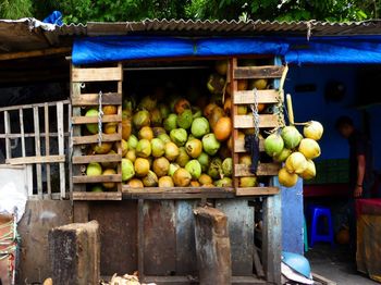 Fruits for sale at market stall