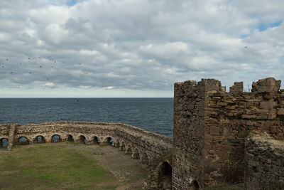 View of sea against cloudy sky