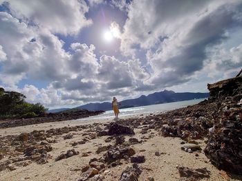 Scenic view of beach against sky