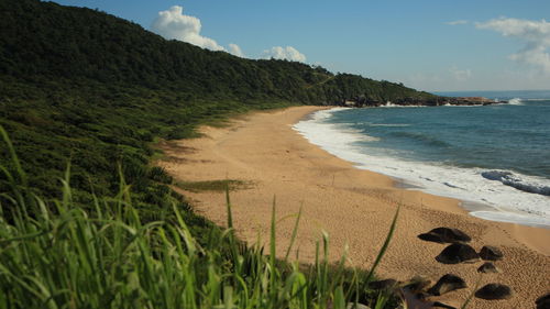 View of calm beach against the sky