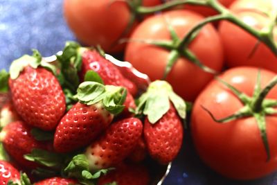 Close-up of chopped fruits in plate