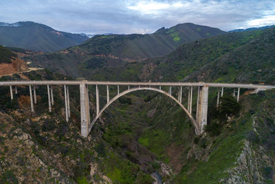 Bixby creek bridge also known as bixby canyon bridge, on the big sur coast of california. drone