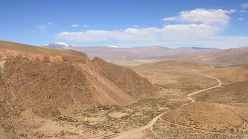 Scenic view of desert against sky