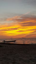 Scenic view of sea at sunset