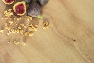 High angle view of fruits on table