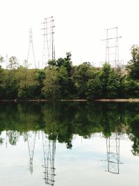 Reflection of trees in water