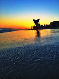 Scenic view of sea at sunset