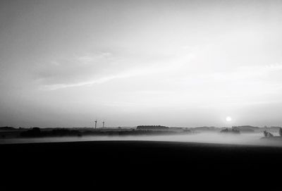 Scenic view of silhouette landscape against sky
