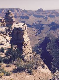 Scenic view of rocky mountains against sky