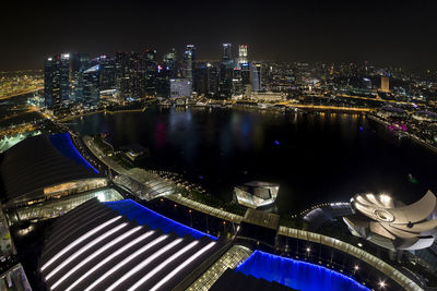 Illuminated cityscape at night