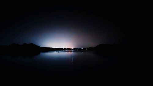 Scenic view of silhouette water against sky