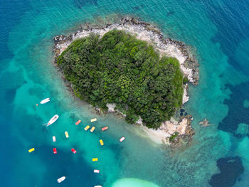 High angle view of beach